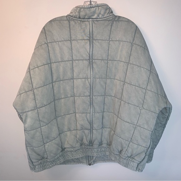 Free People Quilted Dolman Jacket Mineral Sea L - Picture 5 of 10